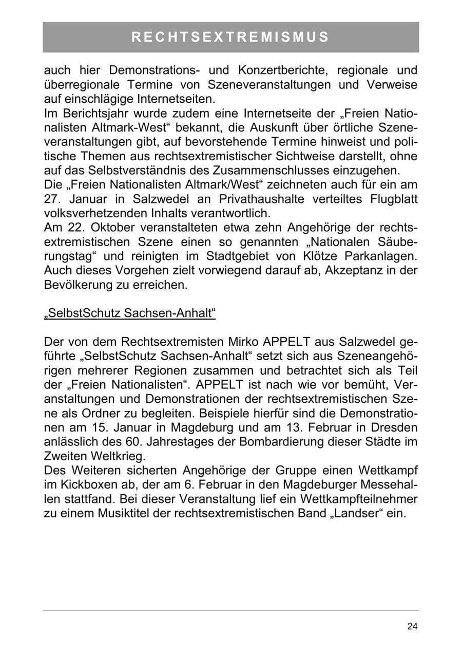Seite 33 des Verfassungsschutzbericht 2005 Sachsen-Anhalt