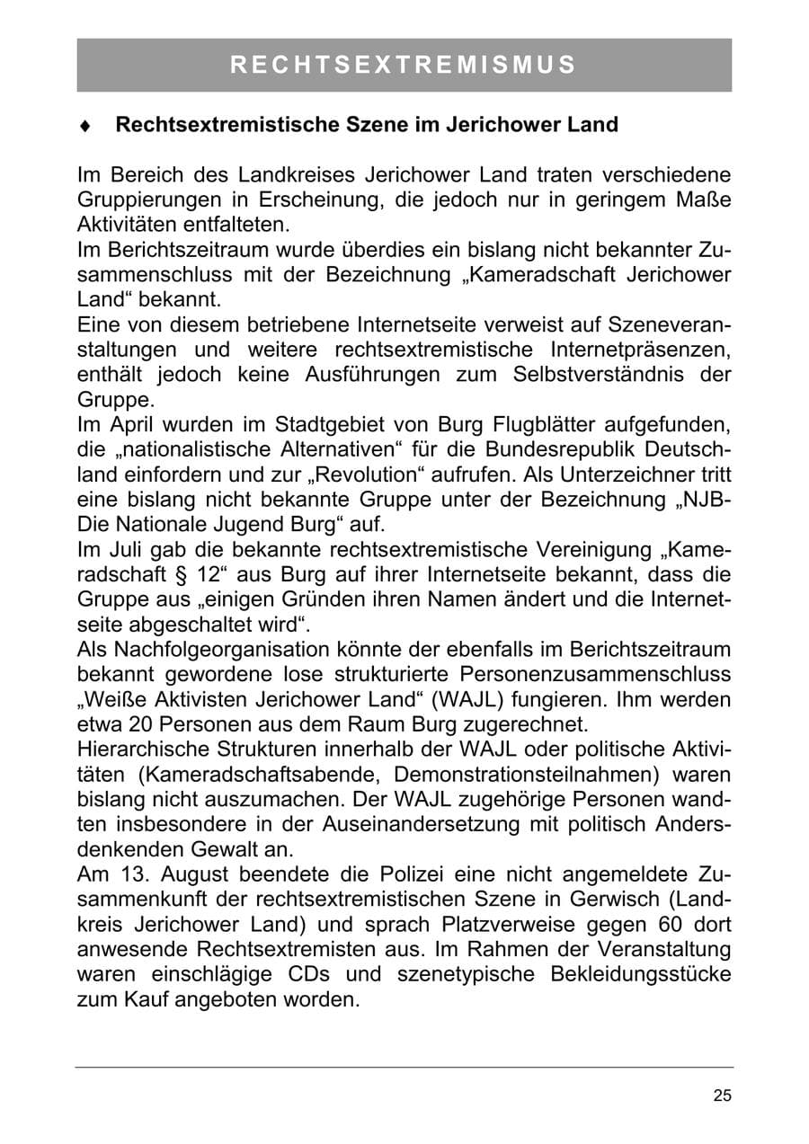 Seite 34 des Verfassungsschutzbericht 2005 Sachsen-Anhalt