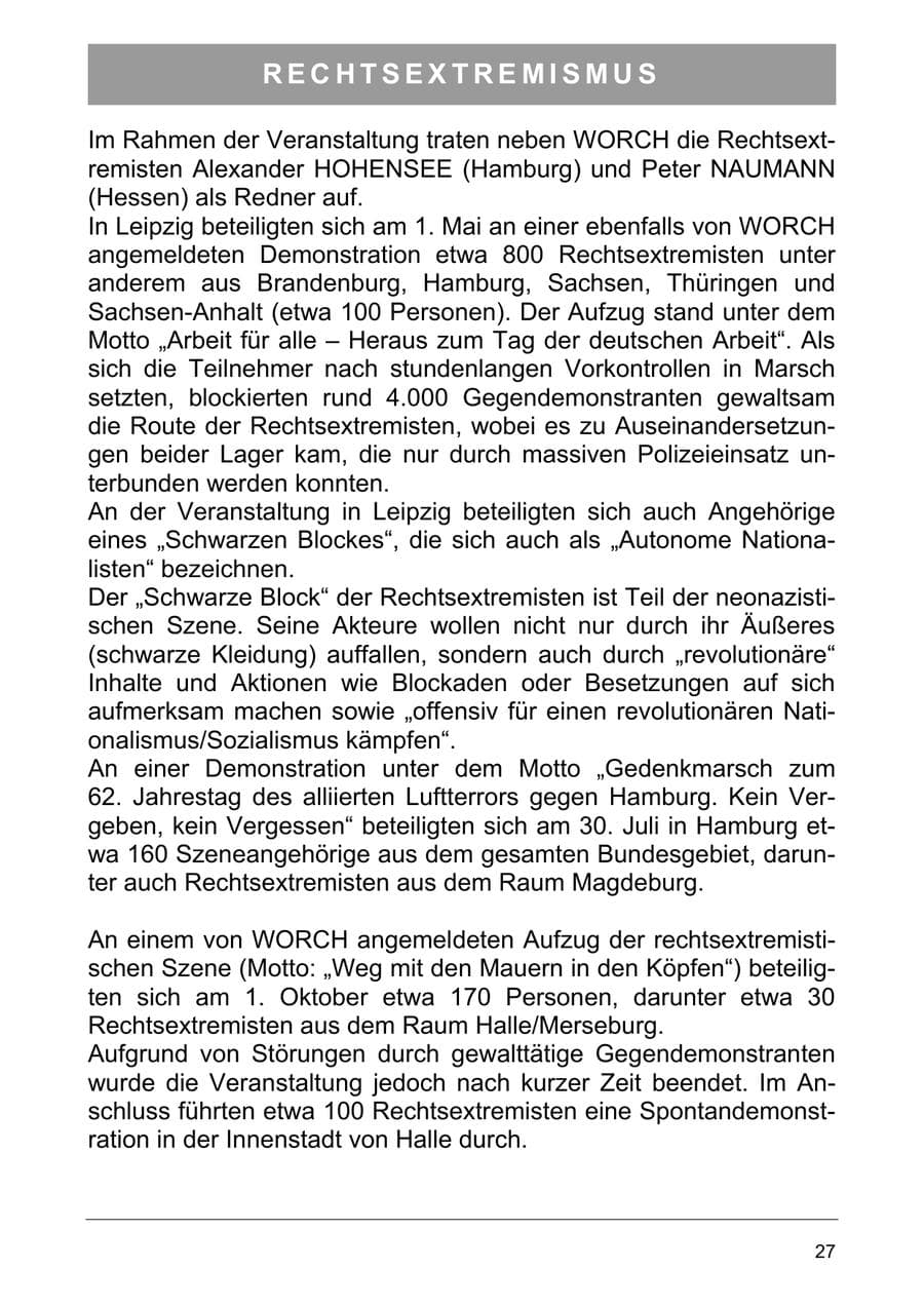 Seite 36 des Verfassungsschutzbericht 2005 Sachsen-Anhalt