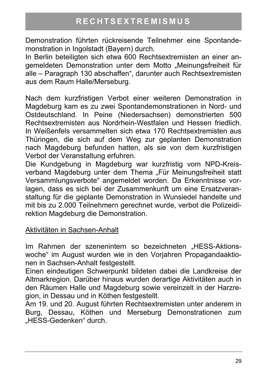 Seite 38 des Verfassungsschutzbericht 2005 Sachsen-Anhalt