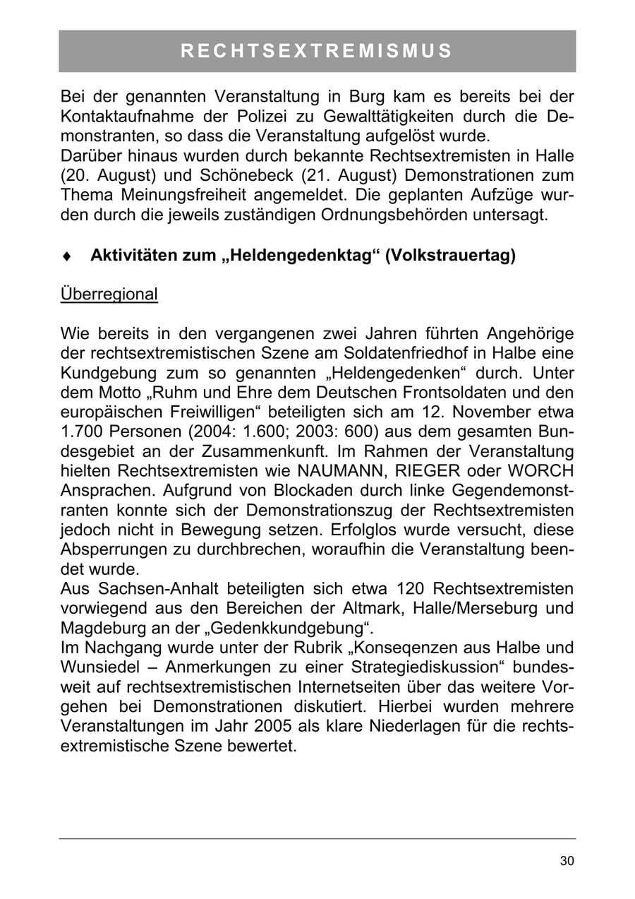 Seite 39 des Verfassungsschutzbericht 2005 Sachsen-Anhalt
