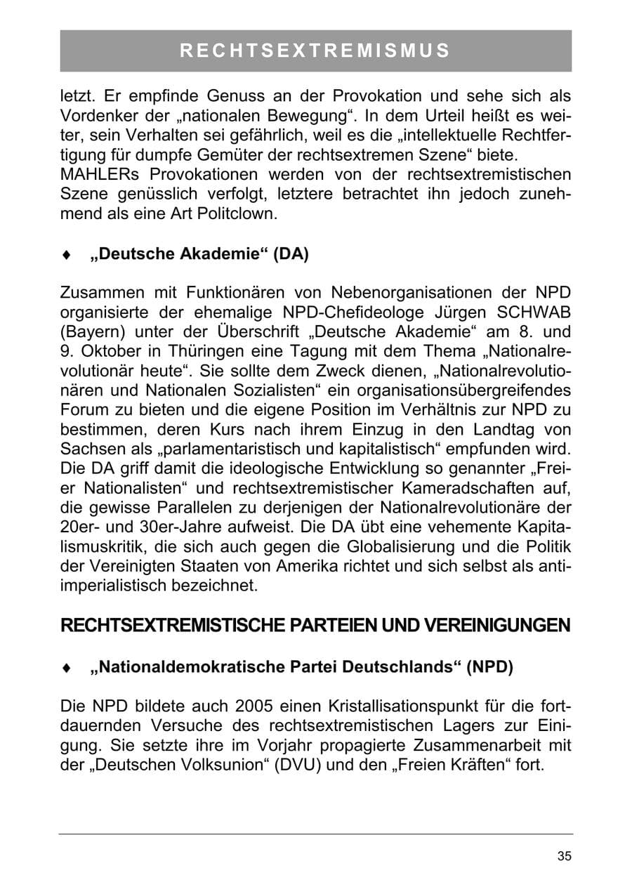 Seite 44 des Verfassungsschutzbericht 2005 Sachsen-Anhalt