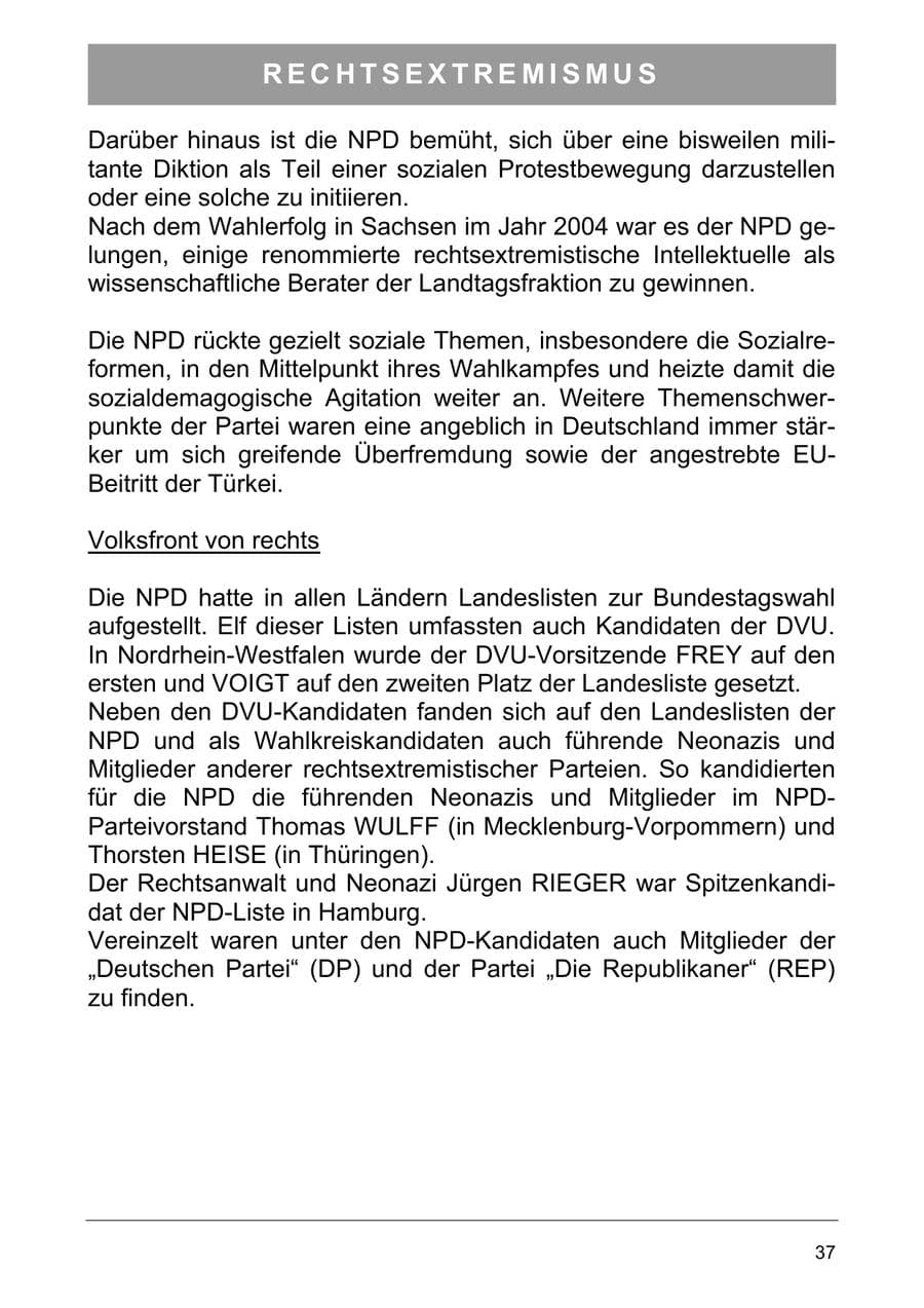 Seite 46 des Verfassungsschutzbericht 2005 Sachsen-Anhalt