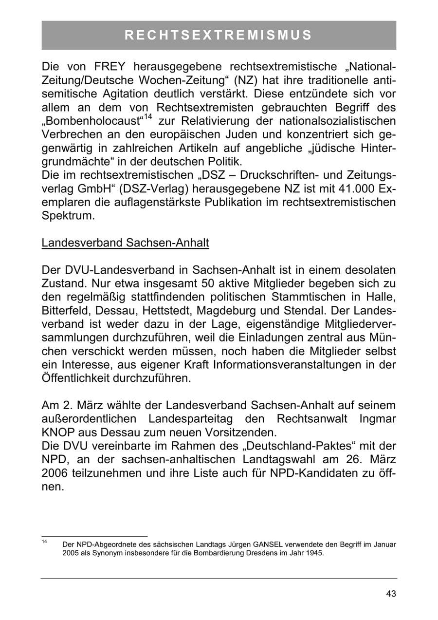 Seite 52 des Verfassungsschutzbericht 2005 Sachsen-Anhalt