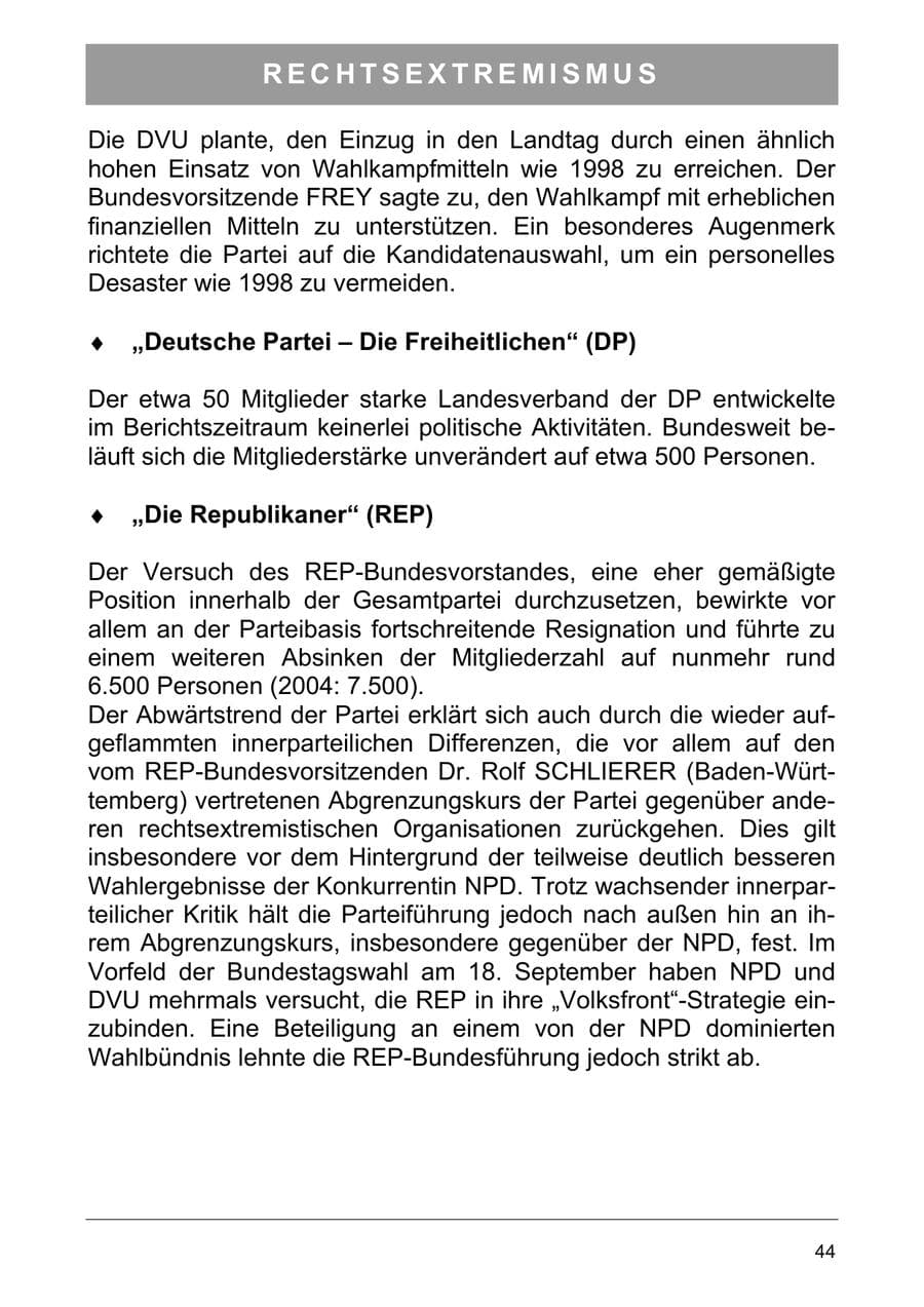 Seite 53 des Verfassungsschutzbericht 2005 Sachsen-Anhalt