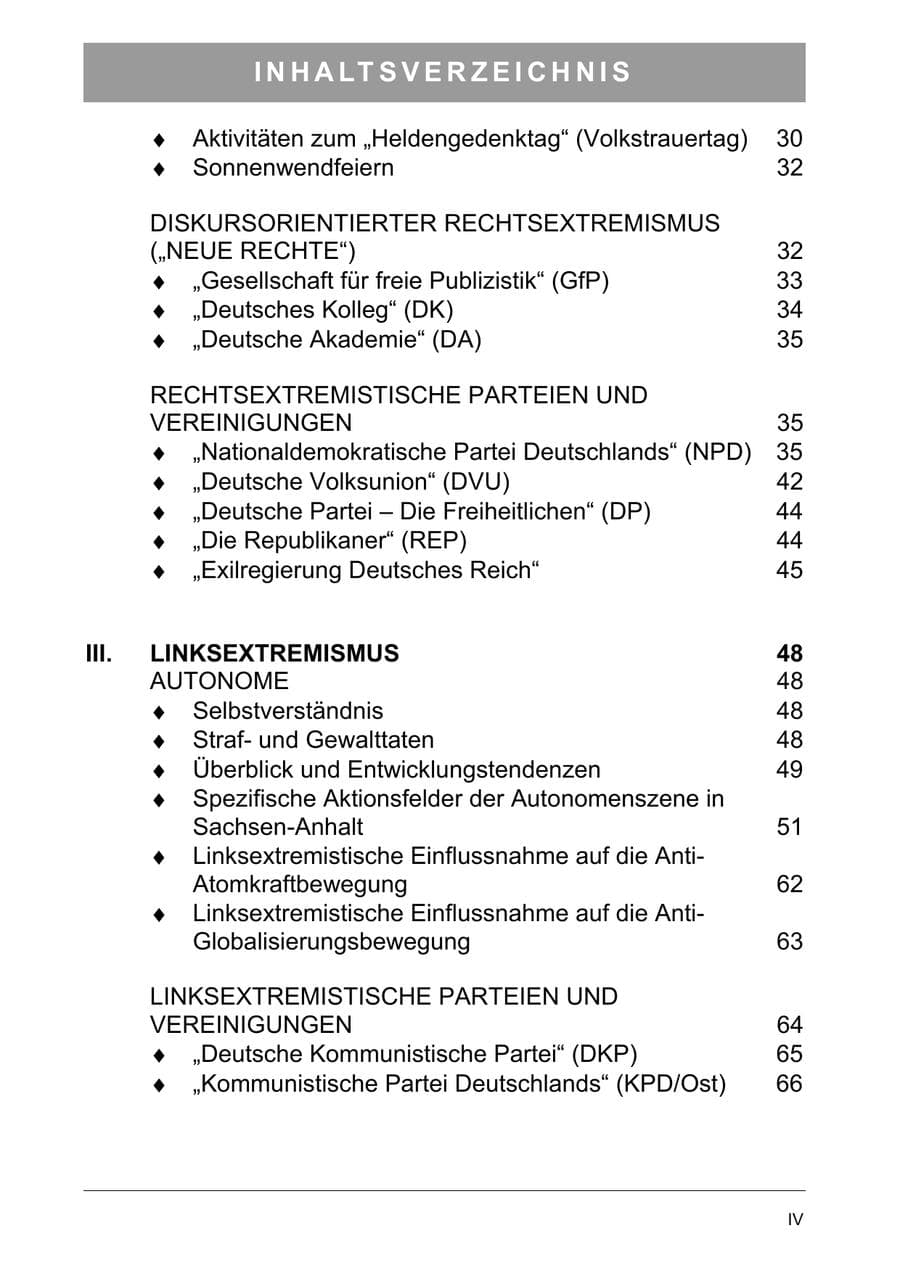 Seite 7 des Verfassungsschutzbericht 2005 Sachsen-Anhalt