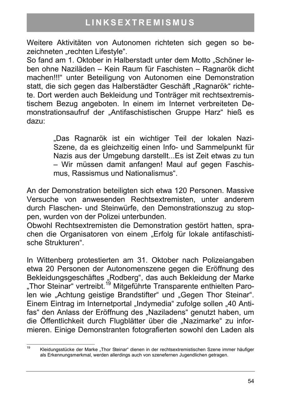 Seite 63 des Verfassungsschutzbericht 2005 Sachsen-Anhalt