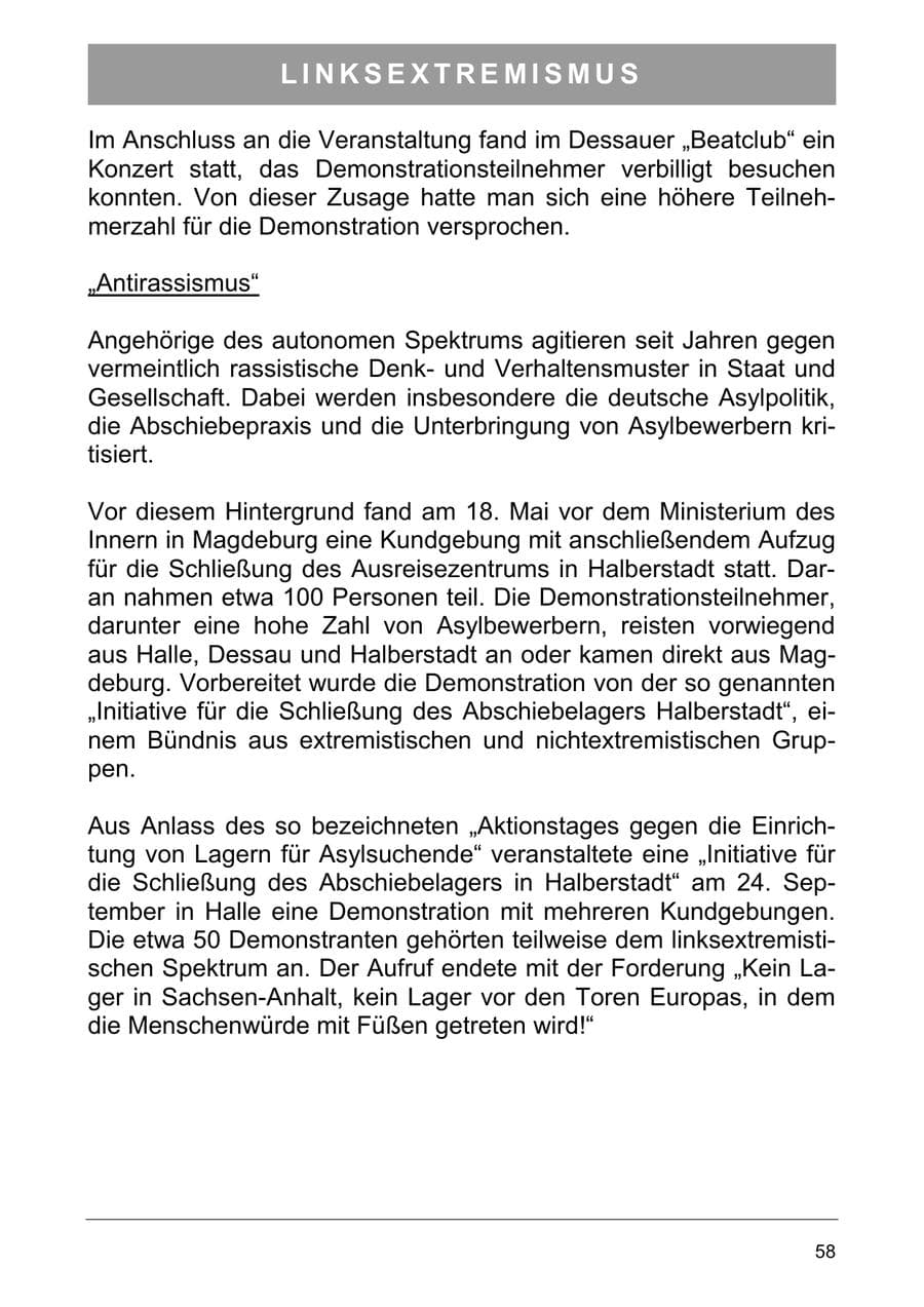 Seite 67 des Verfassungsschutzbericht 2005 Sachsen-Anhalt