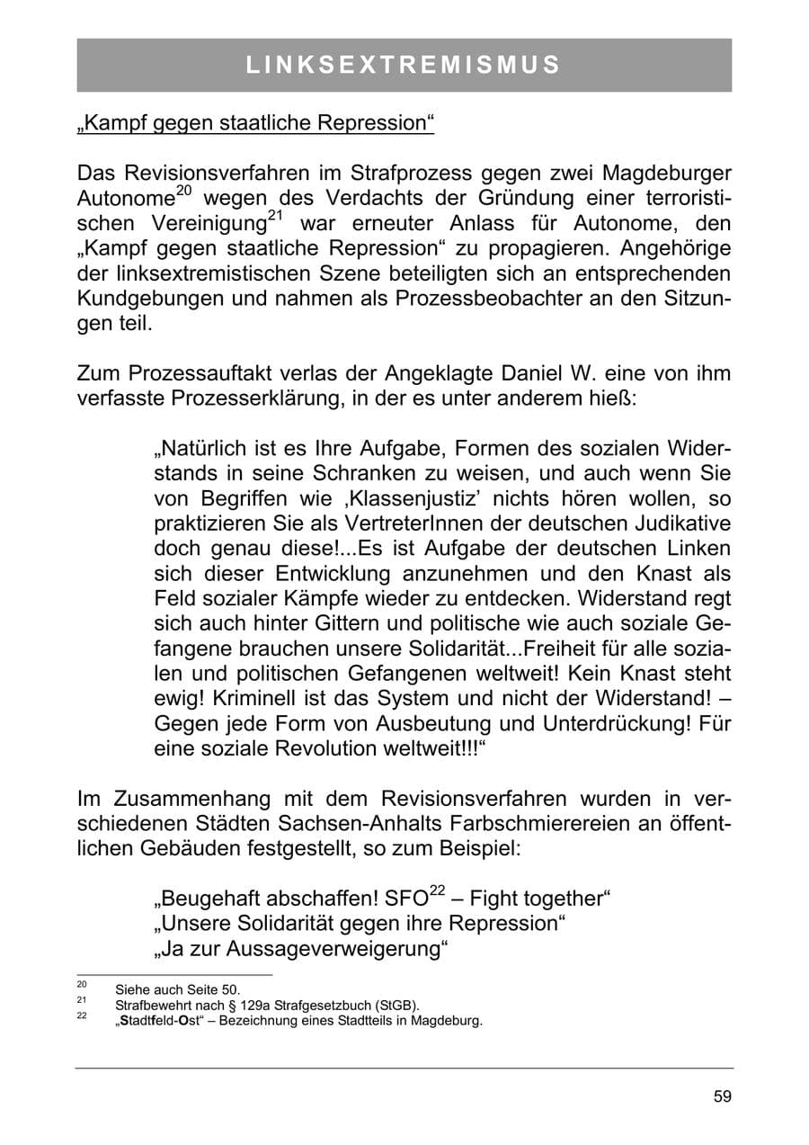 Seite 68 des Verfassungsschutzbericht 2005 Sachsen-Anhalt