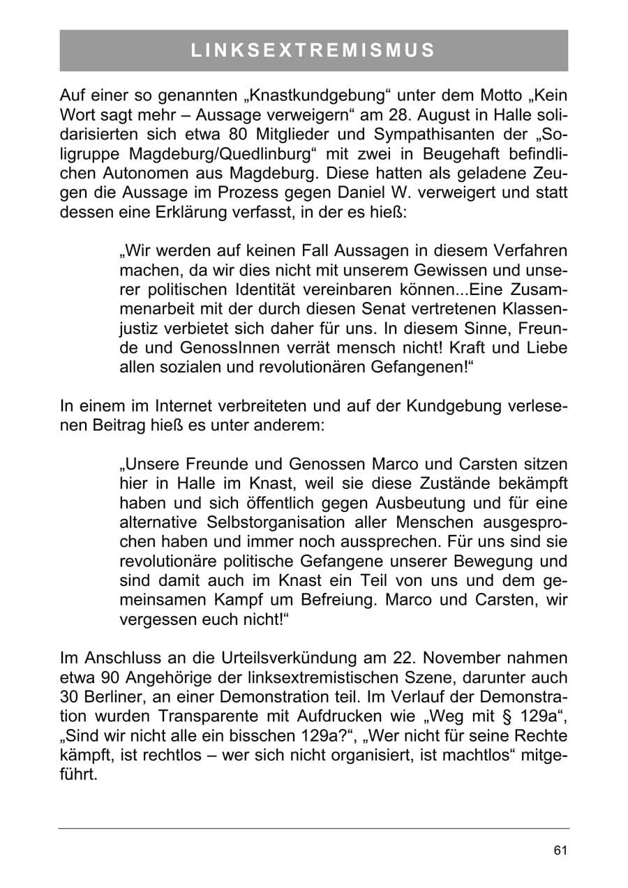 Seite 70 des Verfassungsschutzbericht 2005 Sachsen-Anhalt