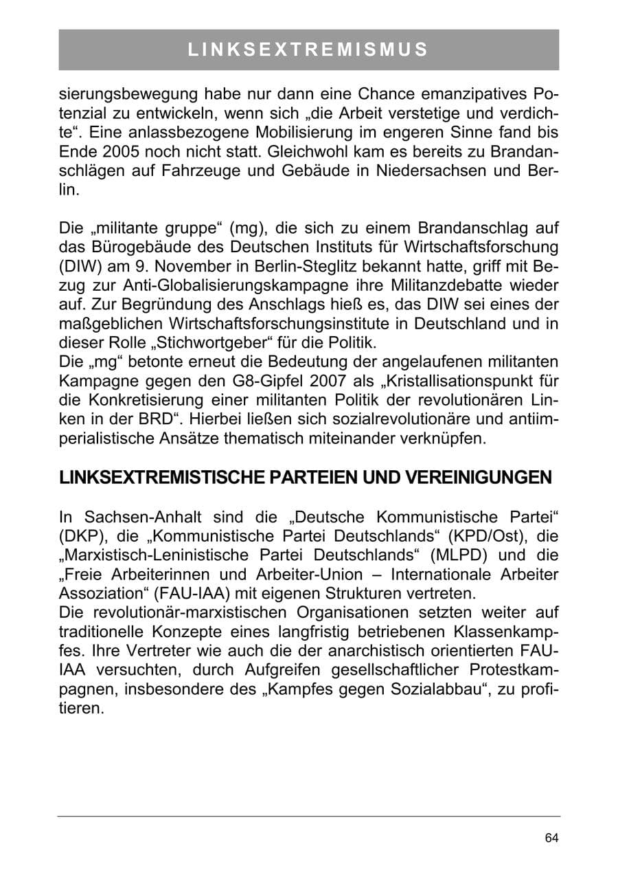 Seite 73 des Verfassungsschutzbericht 2005 Sachsen-Anhalt
