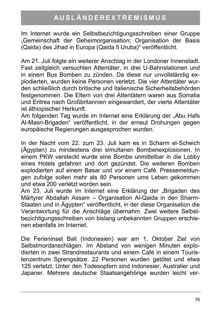 Seite 85 des Verfassungsschutzbericht 2005 Sachsen-Anhalt