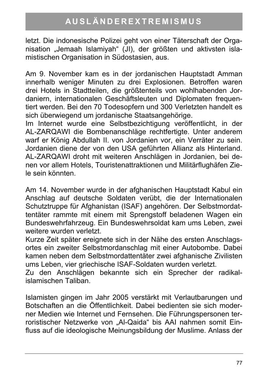 Seite 86 des Verfassungsschutzbericht 2005 Sachsen-Anhalt