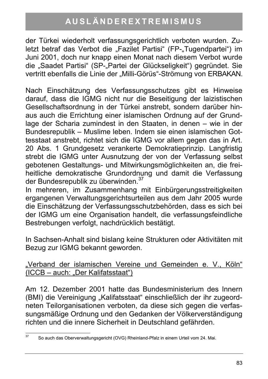 Seite 92 des Verfassungsschutzbericht 2005 Sachsen-Anhalt
