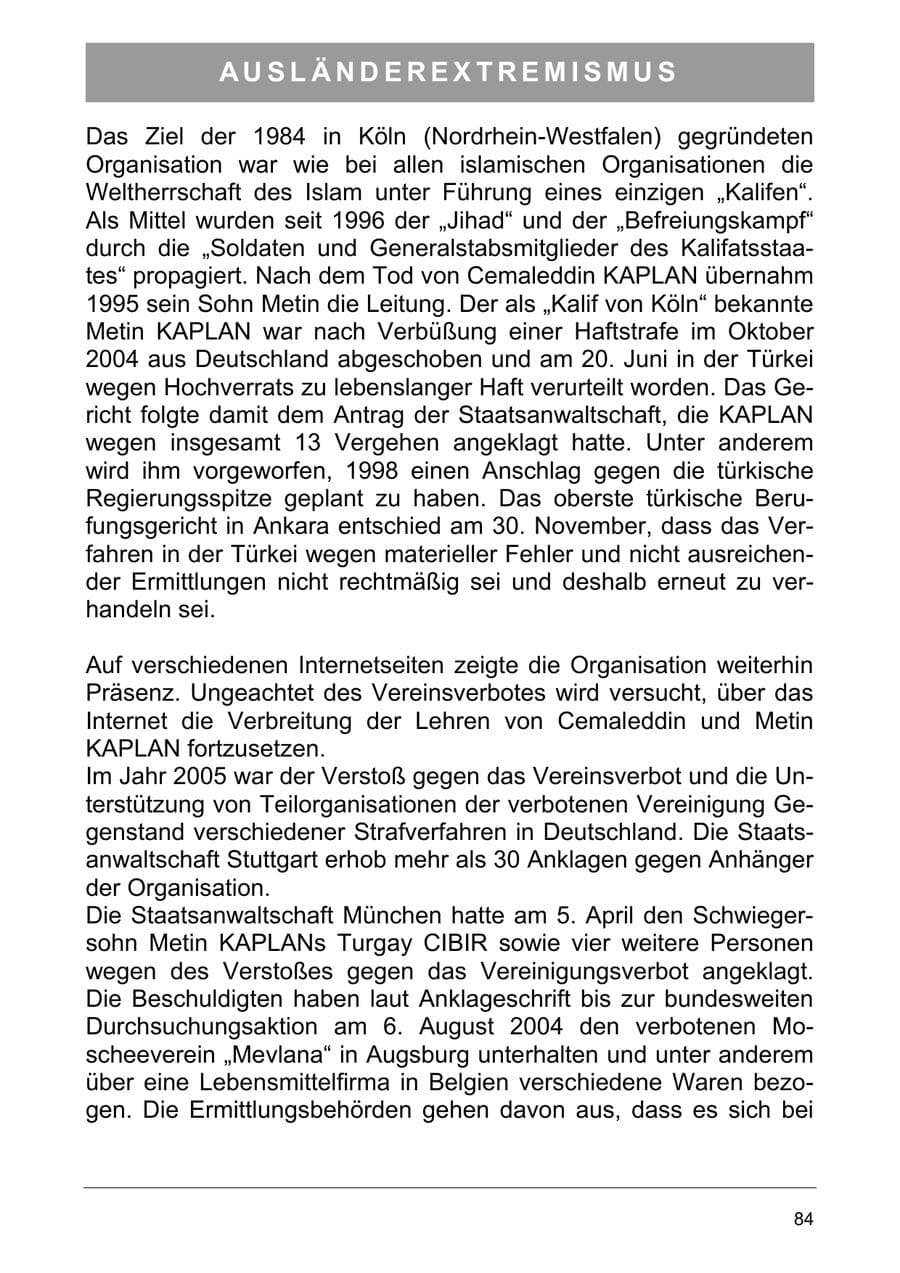 Seite 93 des Verfassungsschutzbericht 2005 Sachsen-Anhalt