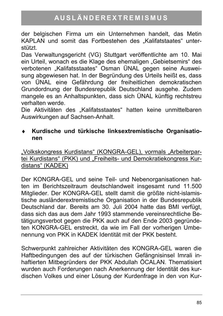 Seite 94 des Verfassungsschutzbericht 2005 Sachsen-Anhalt