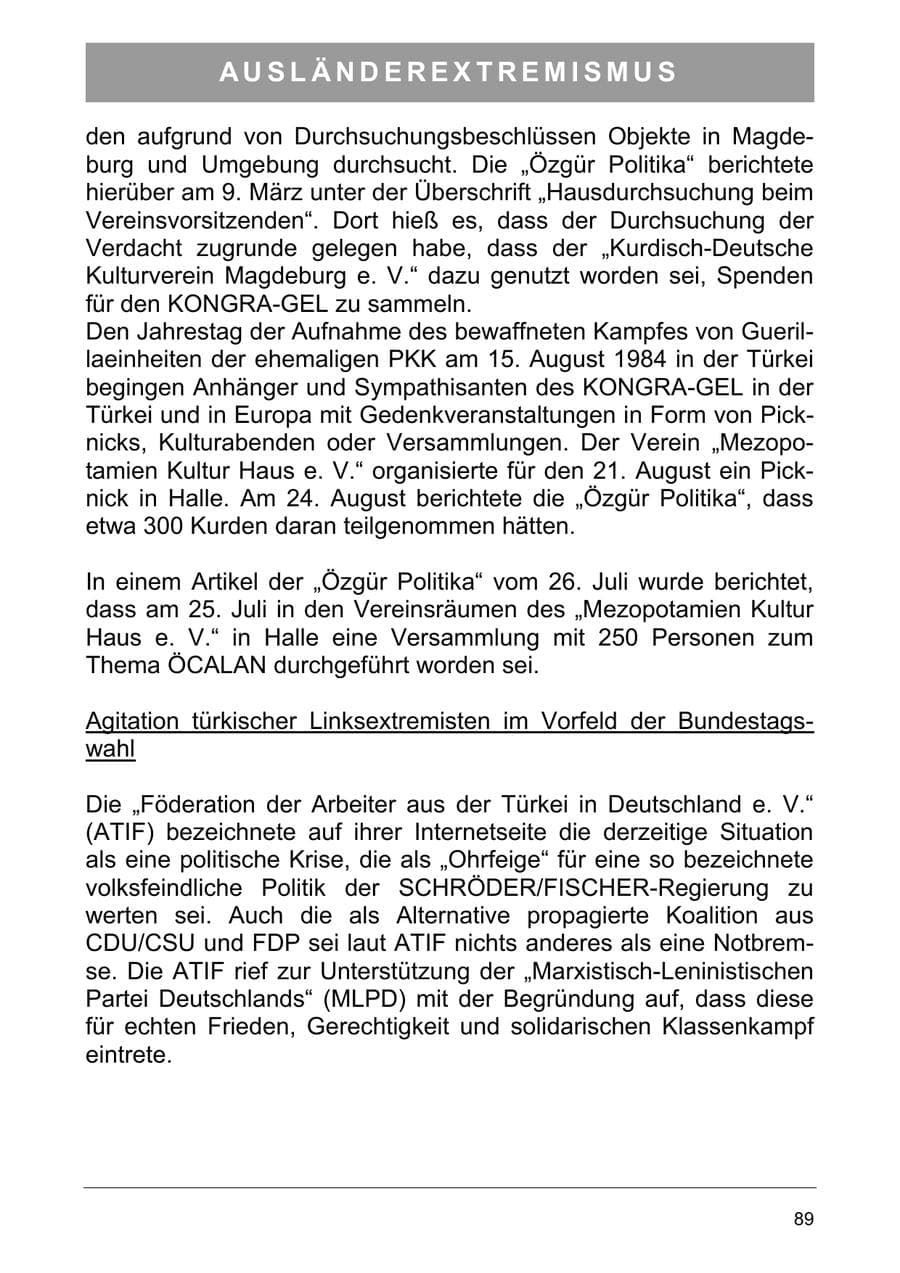 Seite 98 des Verfassungsschutzbericht 2005 Sachsen-Anhalt