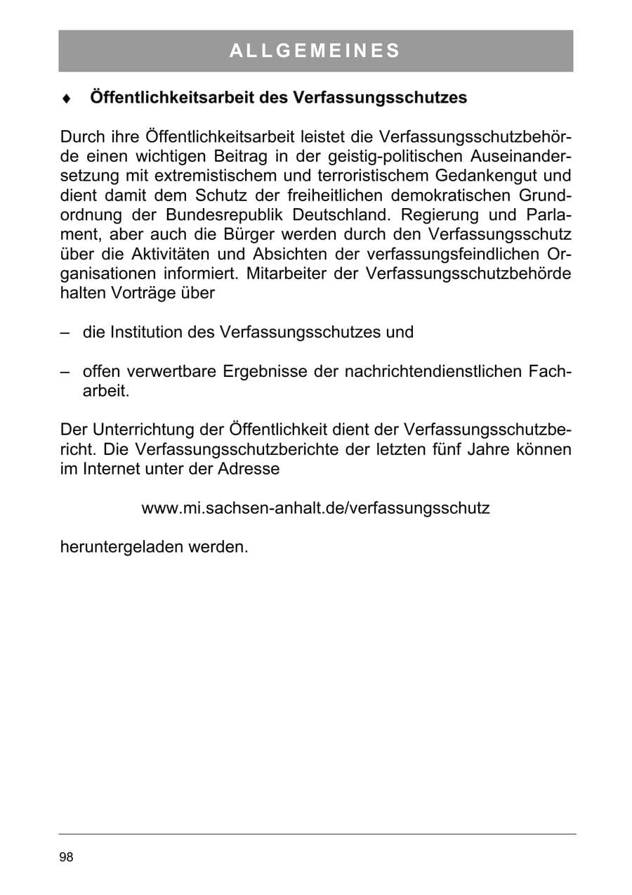 Seite 111 des Verfassungsschutzbericht 2006 Sachsen-Anhalt