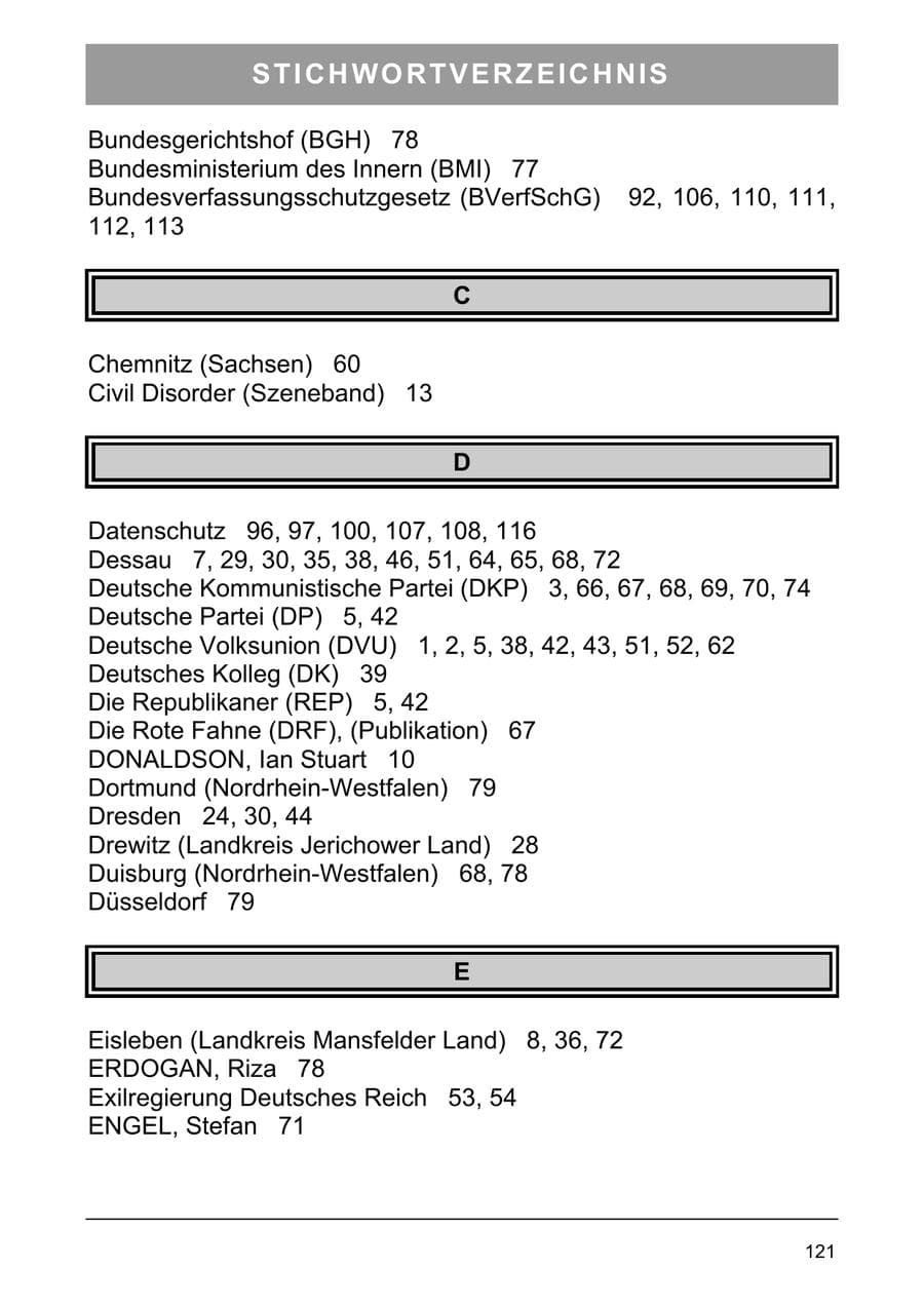 Seite 134 des Verfassungsschutzbericht 2006 Sachsen-Anhalt