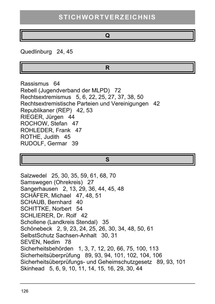 Seite 139 des Verfassungsschutzbericht 2006 Sachsen-Anhalt
