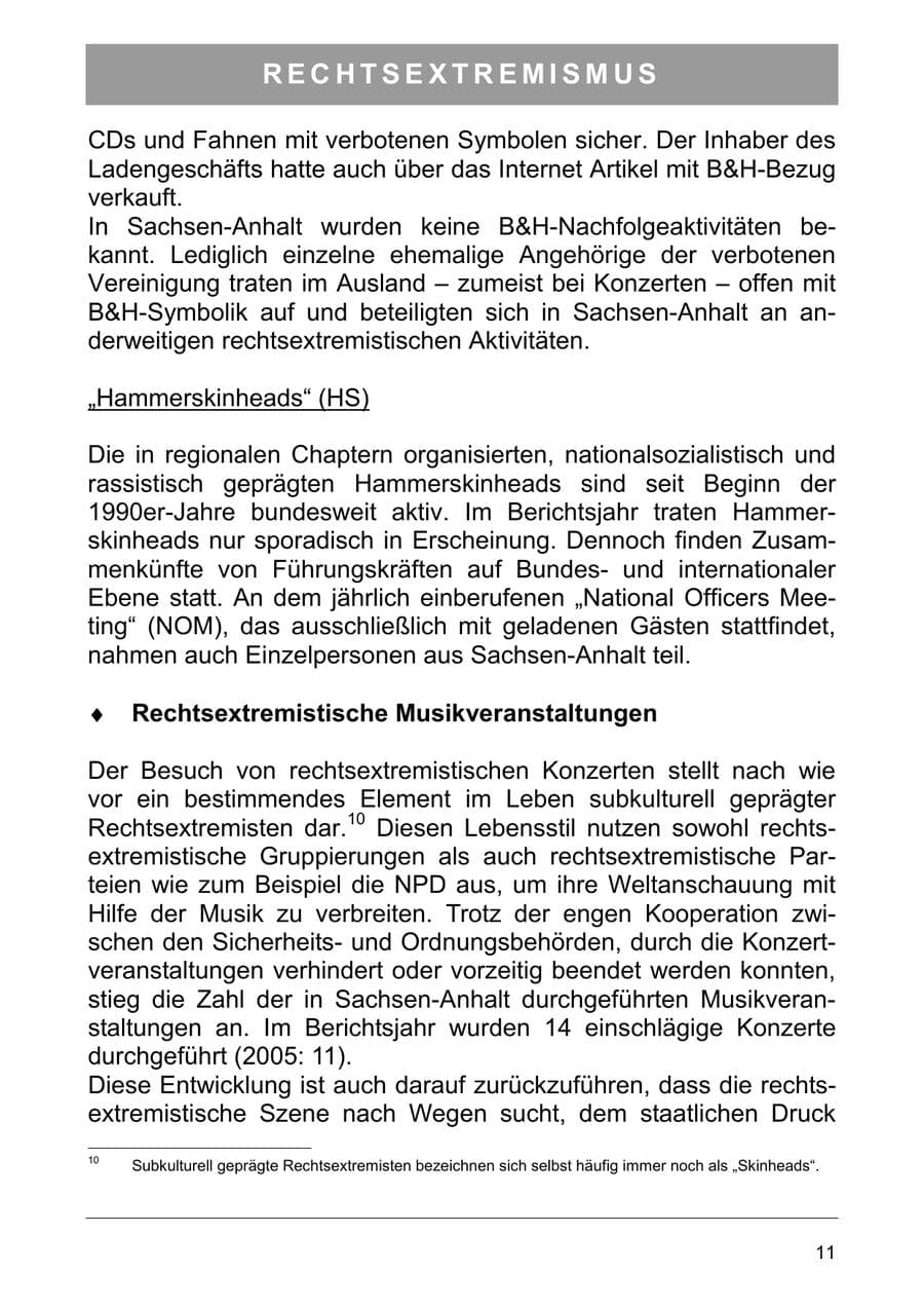 Seite 24 des Verfassungsschutzbericht 2006 Sachsen-Anhalt