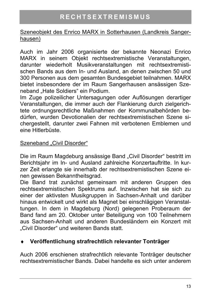 Seite 26 des Verfassungsschutzbericht 2006 Sachsen-Anhalt