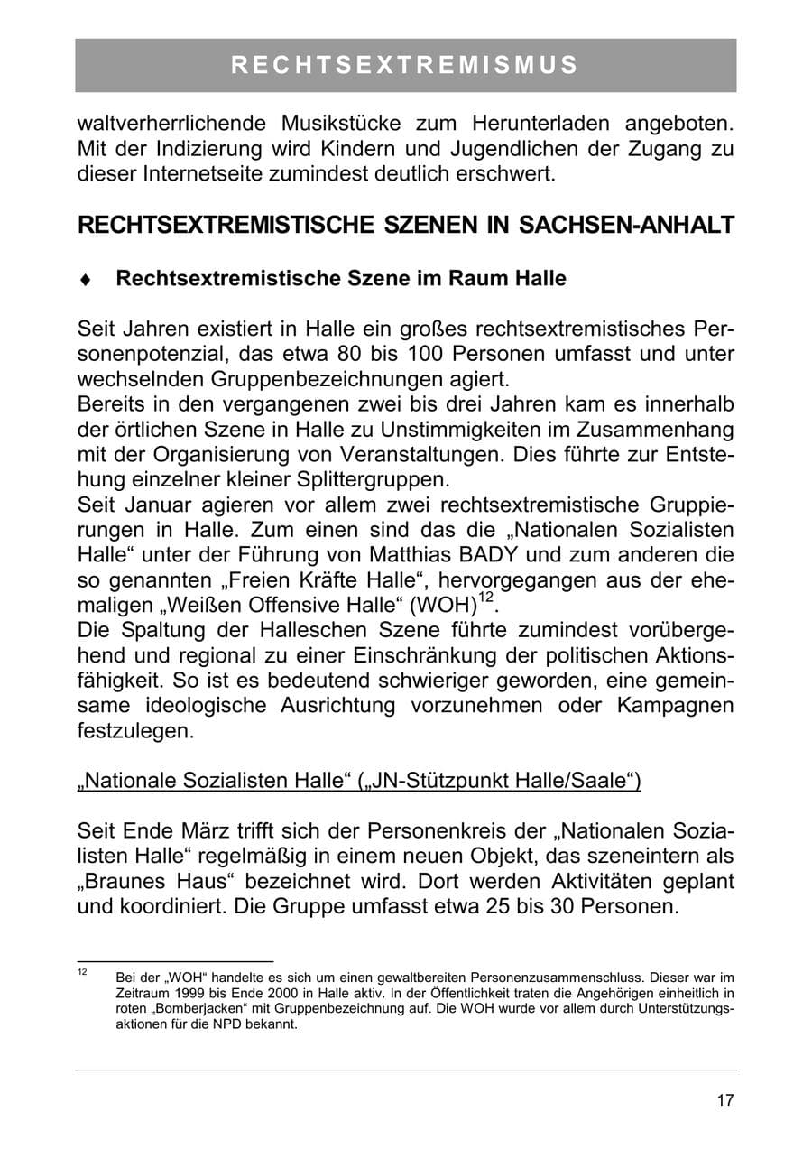 Seite 30 des Verfassungsschutzbericht 2006 Sachsen-Anhalt