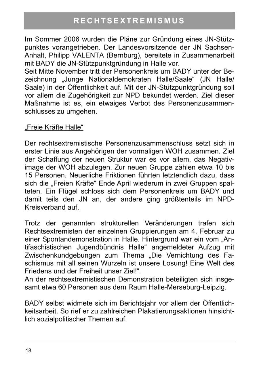Seite 31 des Verfassungsschutzbericht 2006 Sachsen-Anhalt