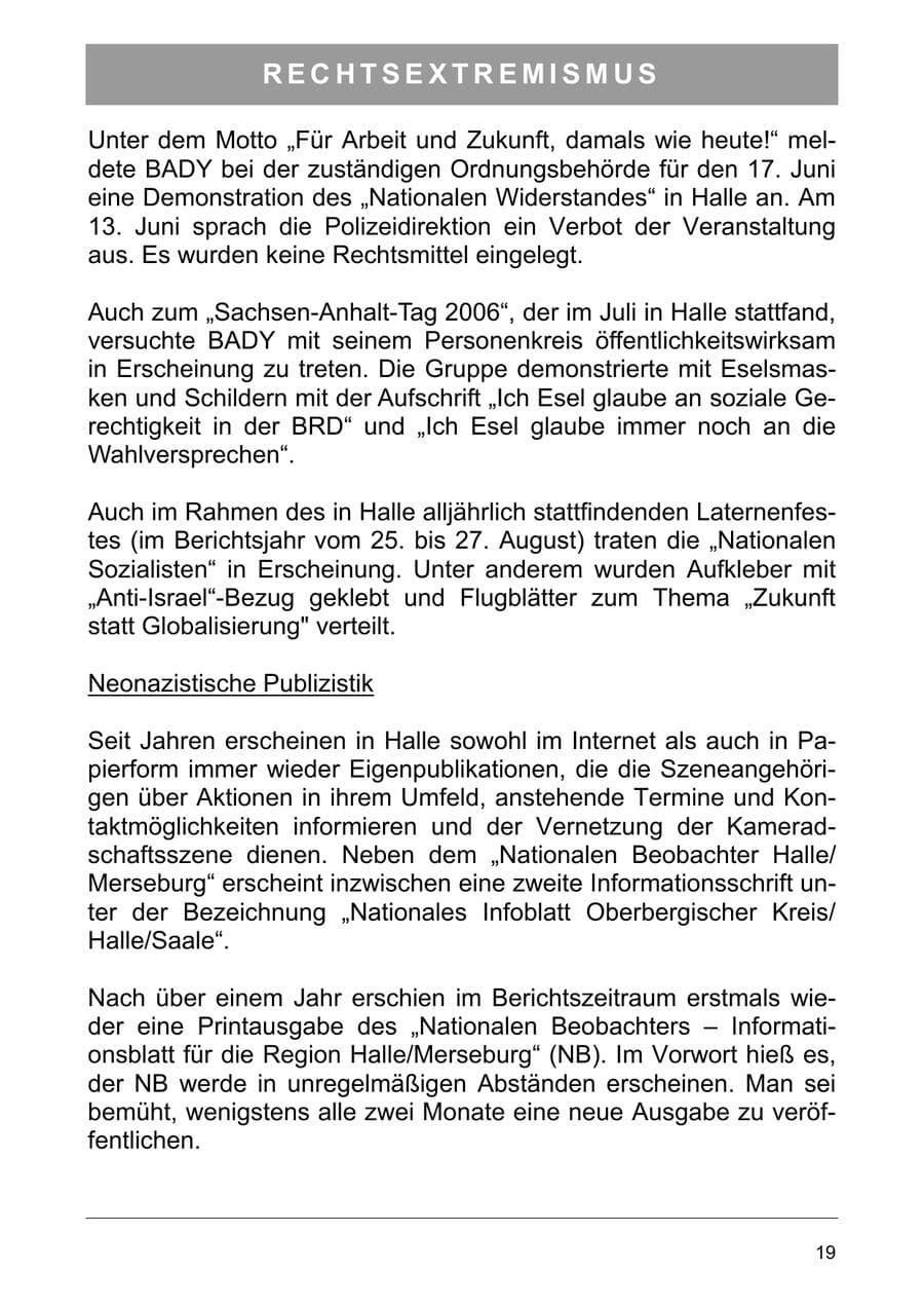 Seite 32 des Verfassungsschutzbericht 2006 Sachsen-Anhalt