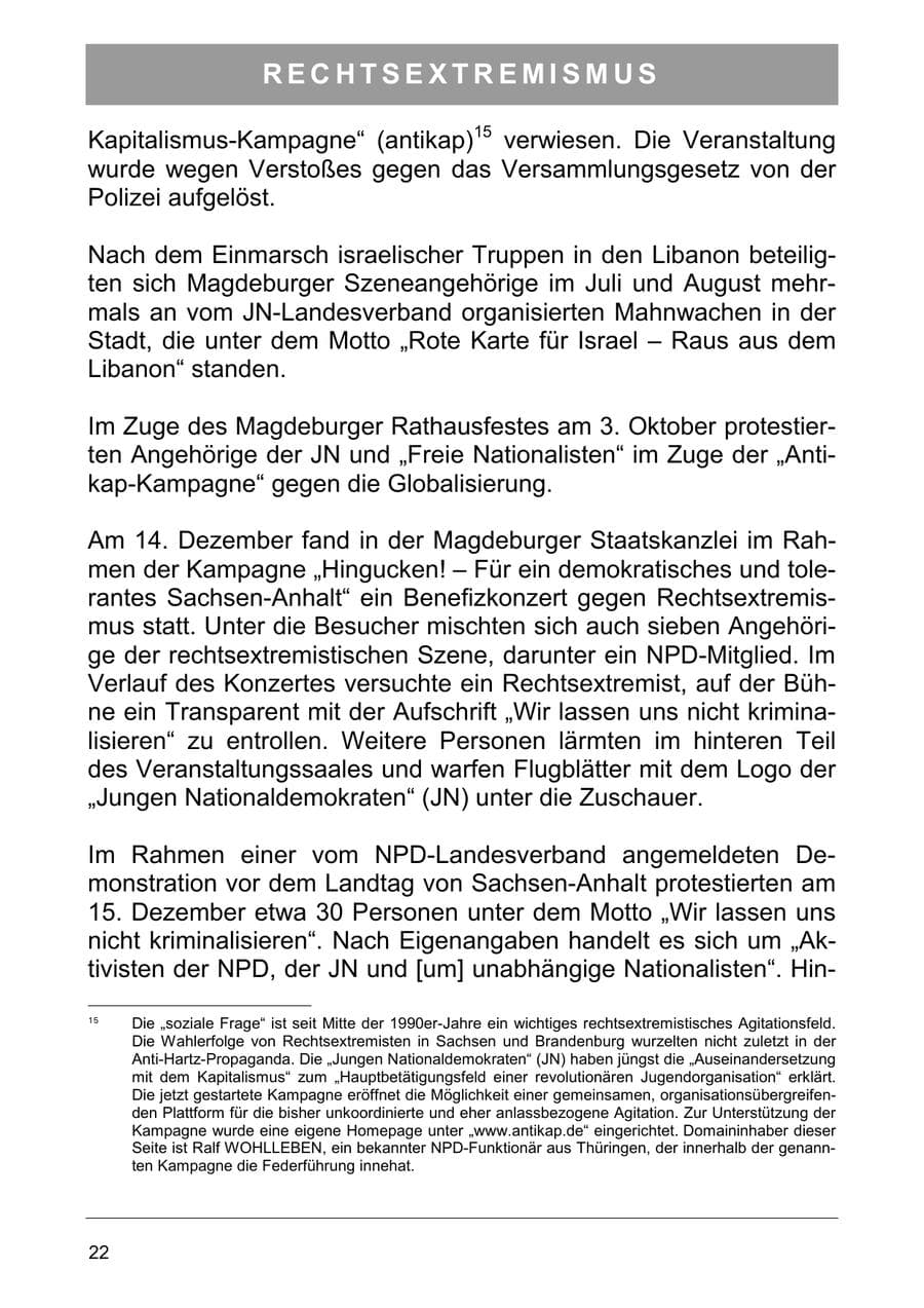 Seite 35 des Verfassungsschutzbericht 2006 Sachsen-Anhalt