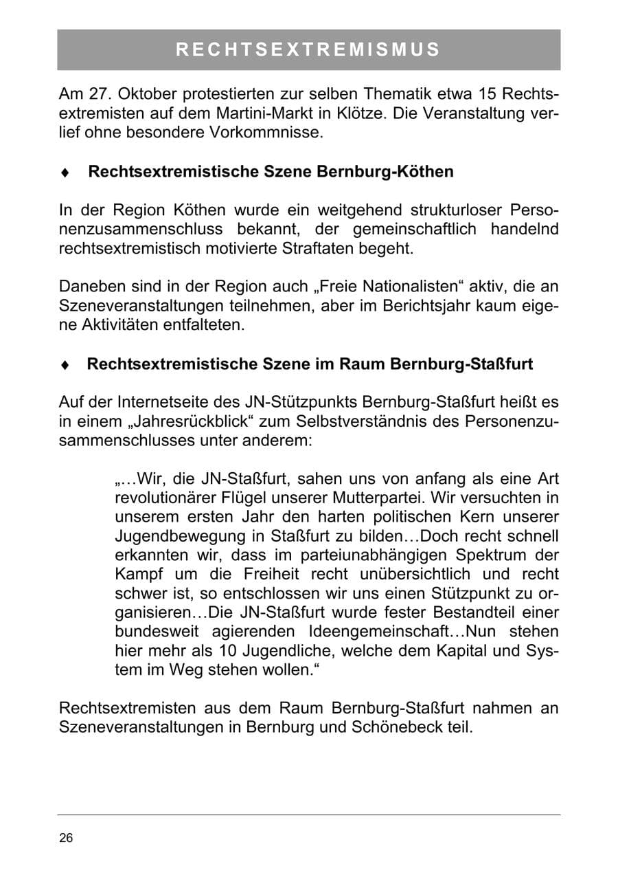 Seite 39 des Verfassungsschutzbericht 2006 Sachsen-Anhalt