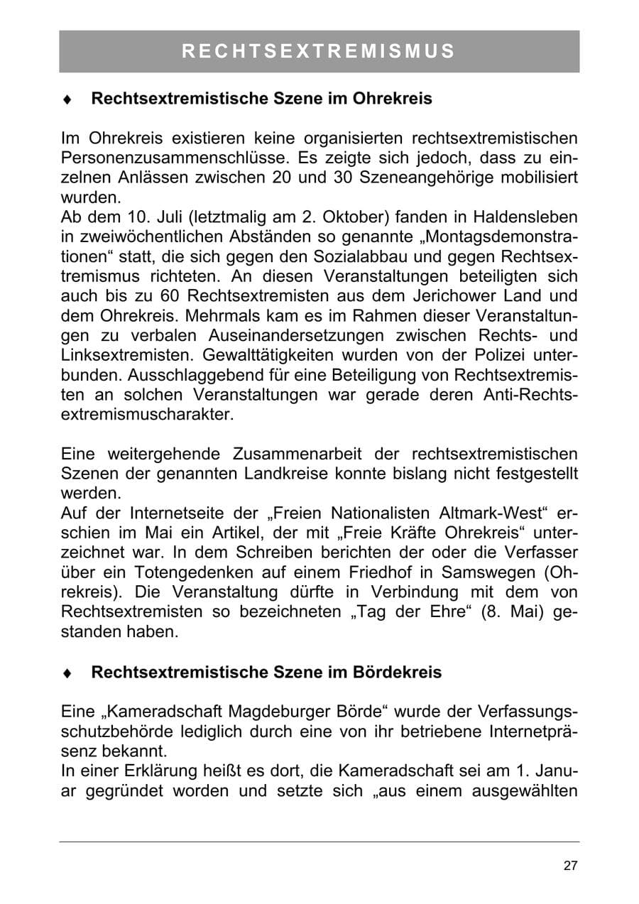 Seite 40 des Verfassungsschutzbericht 2006 Sachsen-Anhalt
