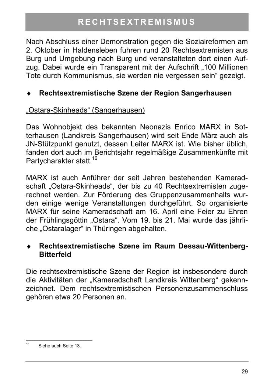 Seite 42 des Verfassungsschutzbericht 2006 Sachsen-Anhalt