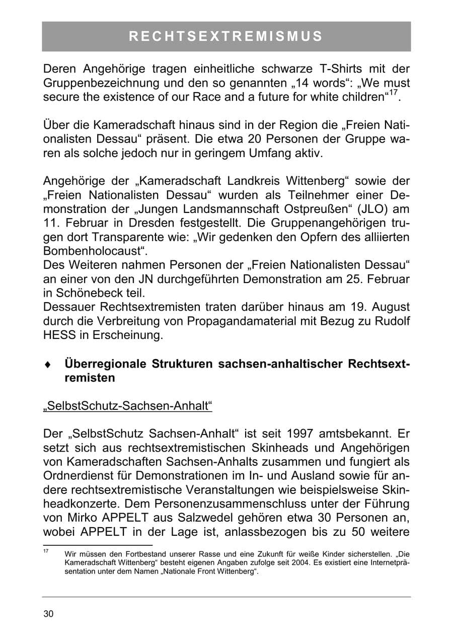 Seite 43 des Verfassungsschutzbericht 2006 Sachsen-Anhalt