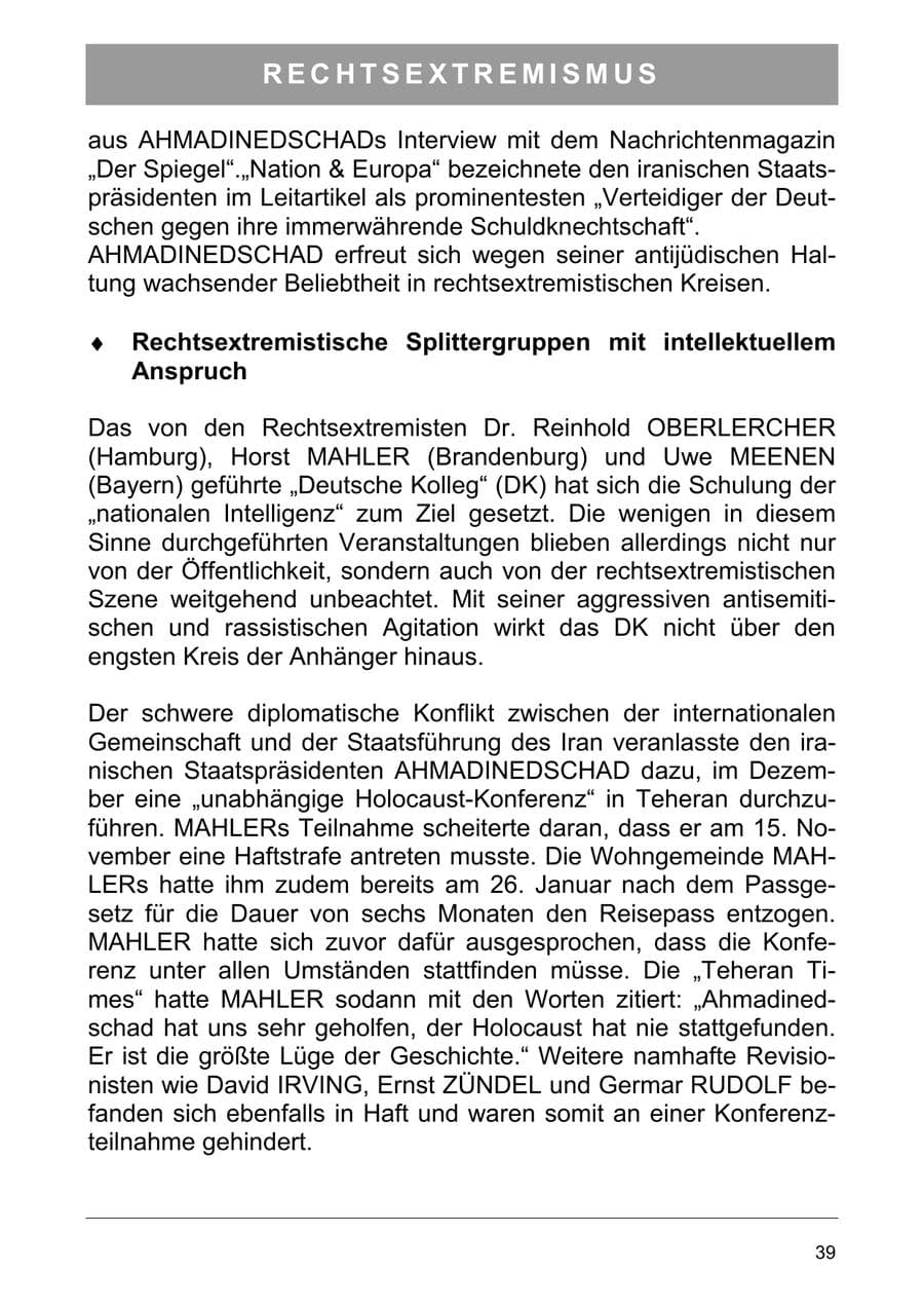 Seite 52 des Verfassungsschutzbericht 2006 Sachsen-Anhalt