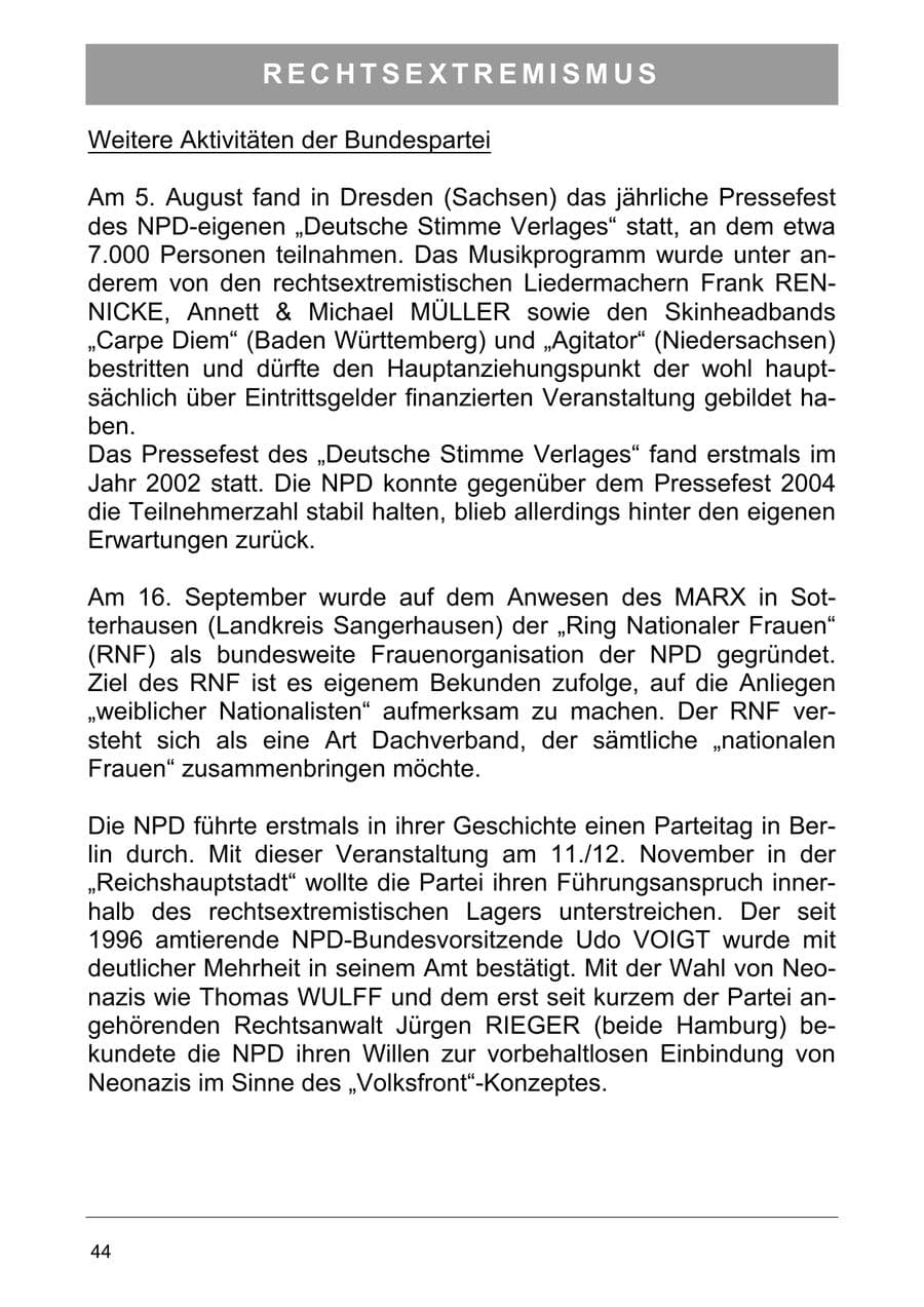 Seite 57 des Verfassungsschutzbericht 2006 Sachsen-Anhalt