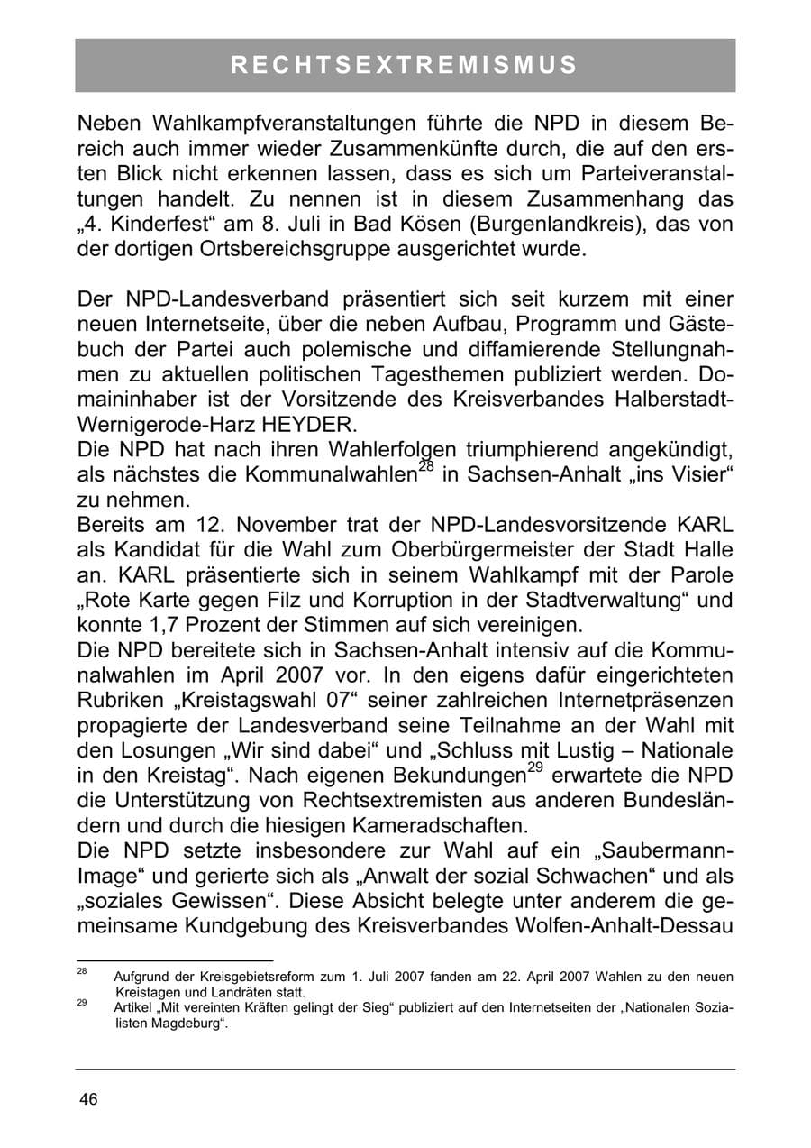 Seite 59 des Verfassungsschutzbericht 2006 Sachsen-Anhalt