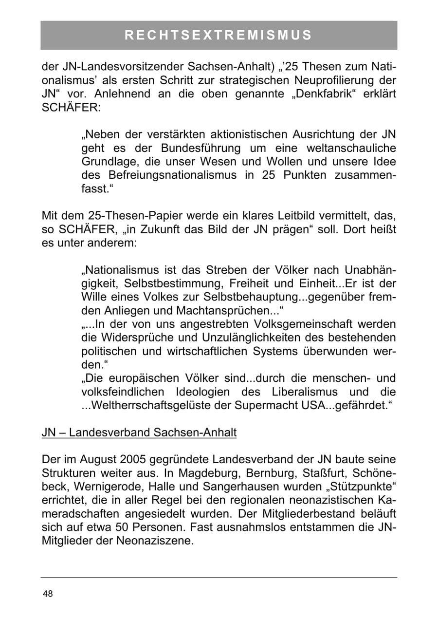 Seite 61 des Verfassungsschutzbericht 2006 Sachsen-Anhalt