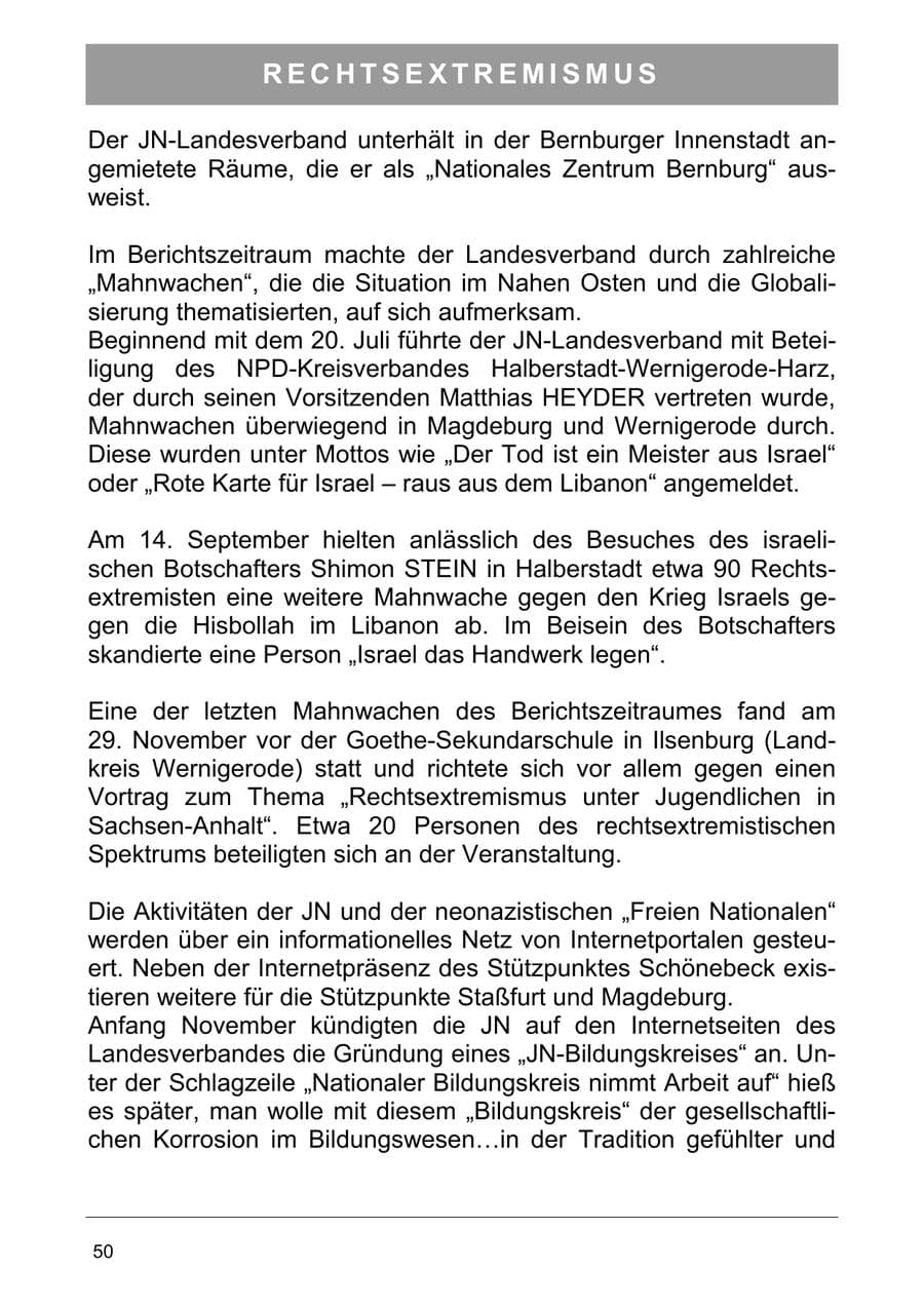 Seite 63 des Verfassungsschutzbericht 2006 Sachsen-Anhalt