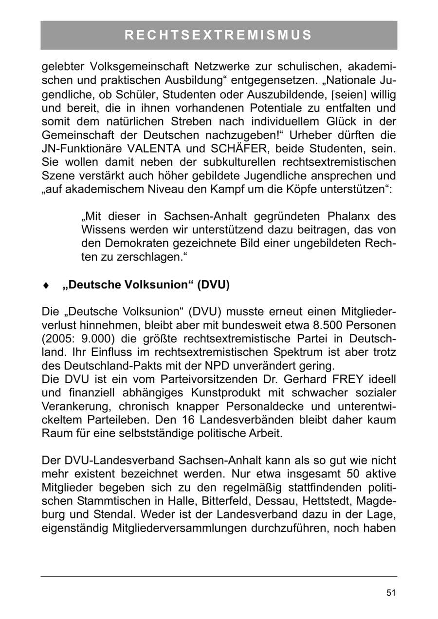 Seite 64 des Verfassungsschutzbericht 2006 Sachsen-Anhalt