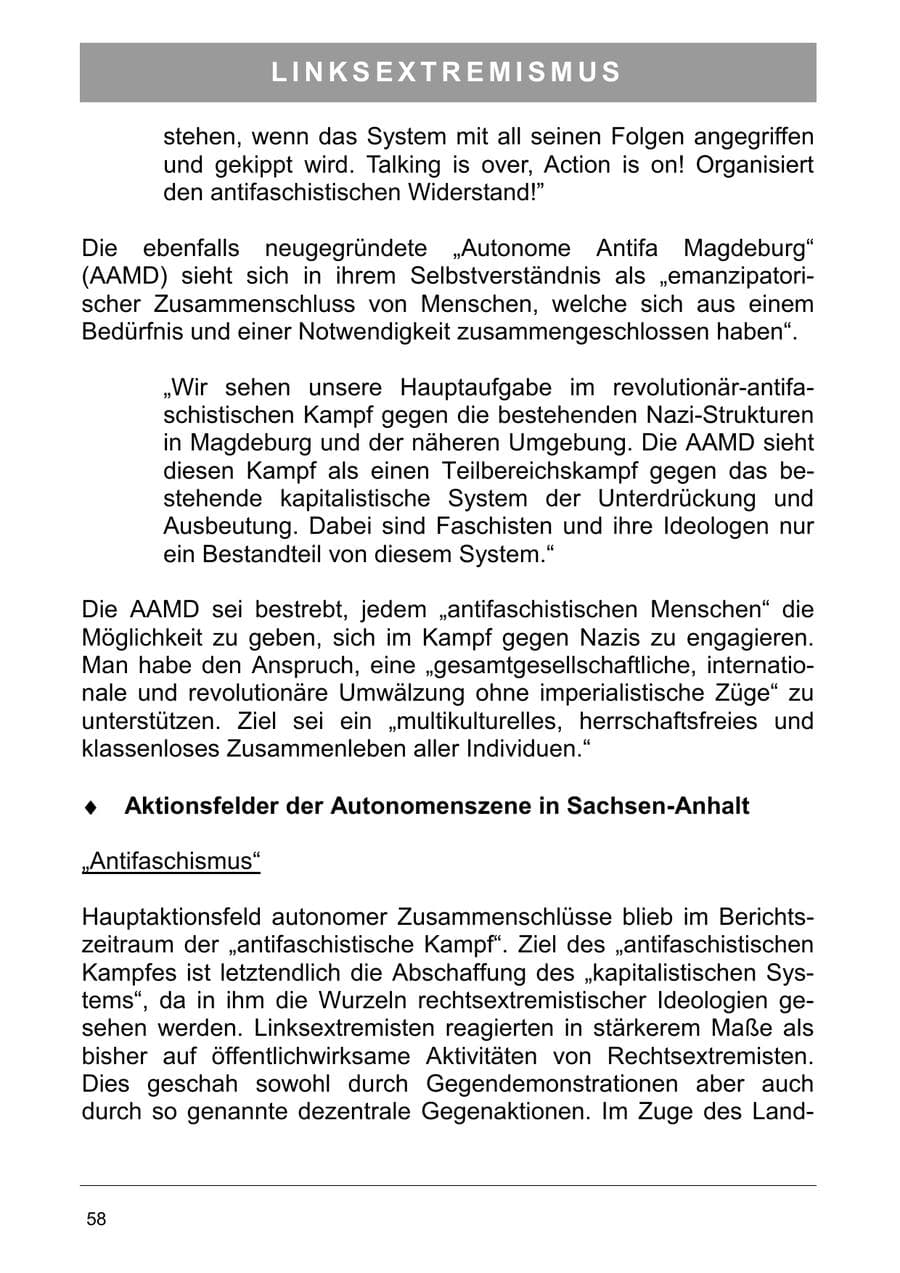Seite 71 des Verfassungsschutzbericht 2006 Sachsen-Anhalt