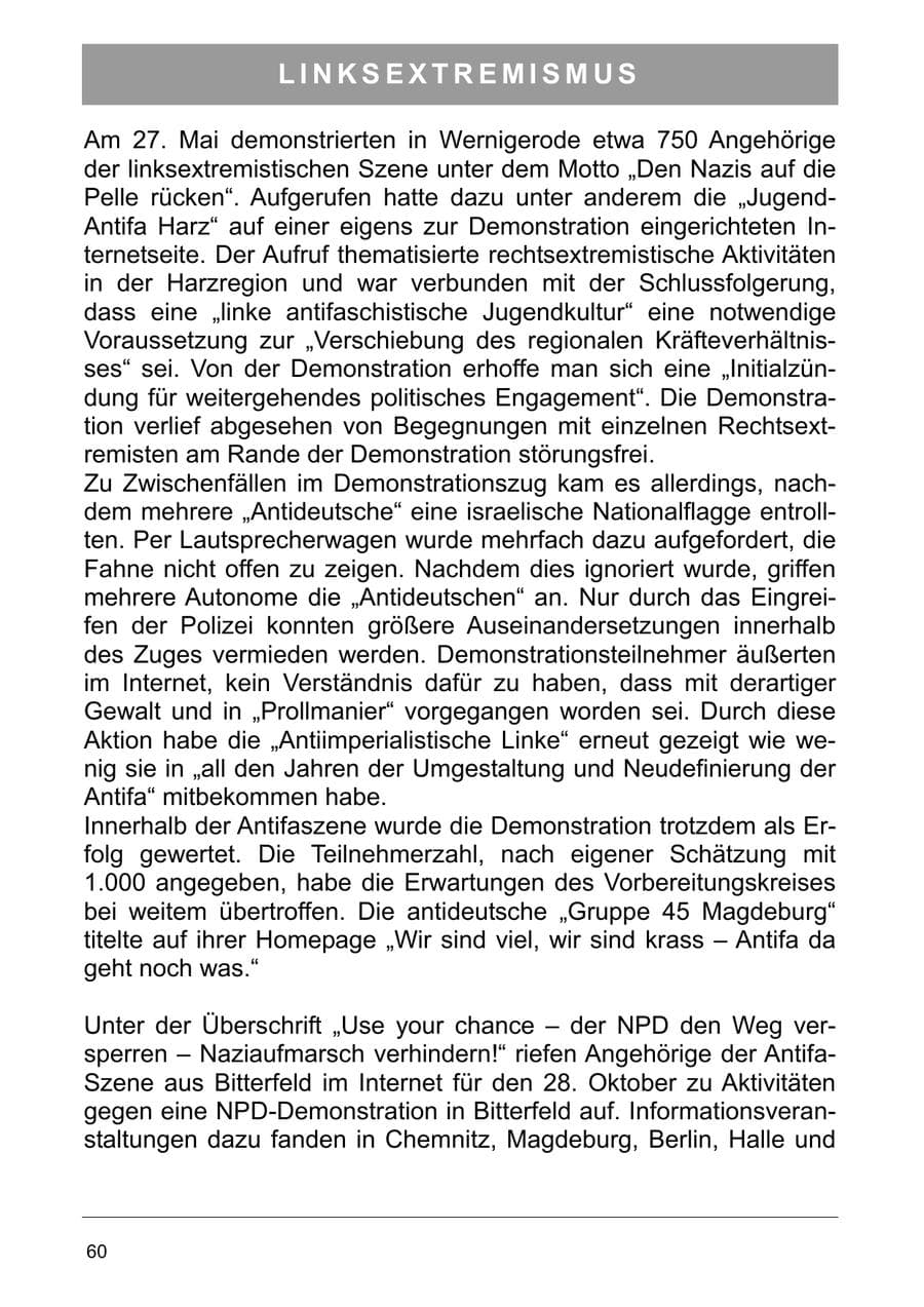 Seite 73 des Verfassungsschutzbericht 2006 Sachsen-Anhalt