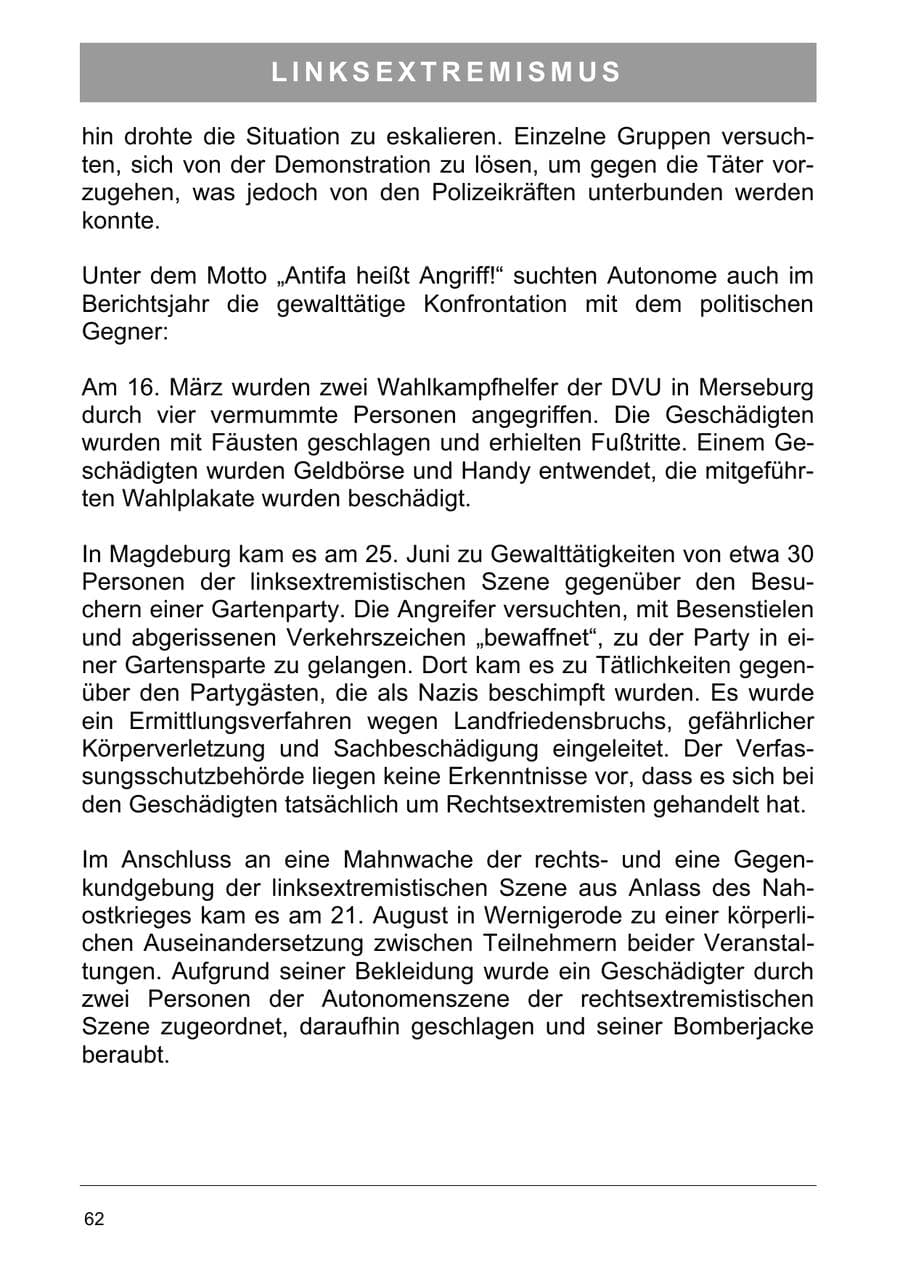 Seite 75 des Verfassungsschutzbericht 2006 Sachsen-Anhalt