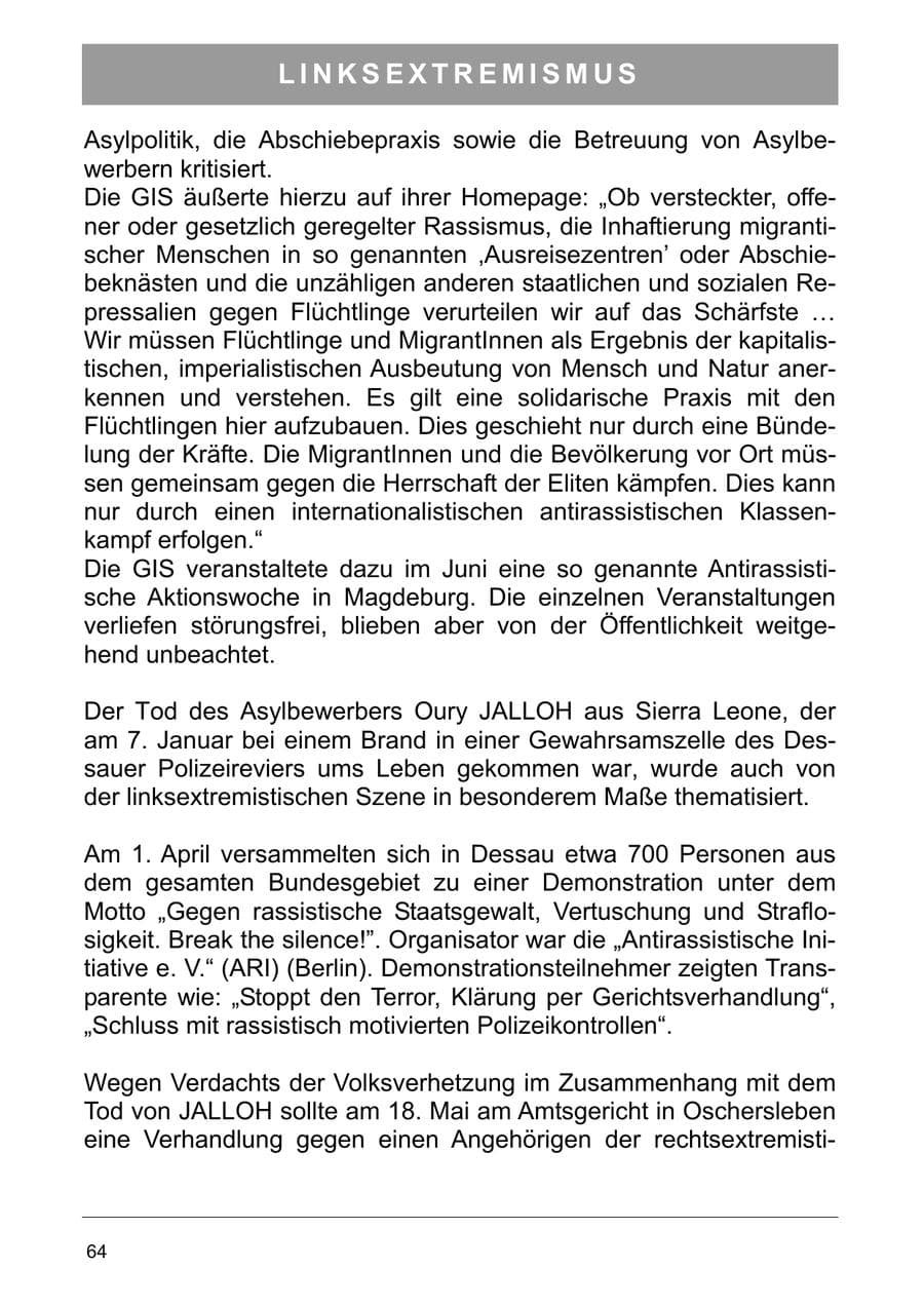 Seite 77 des Verfassungsschutzbericht 2006 Sachsen-Anhalt