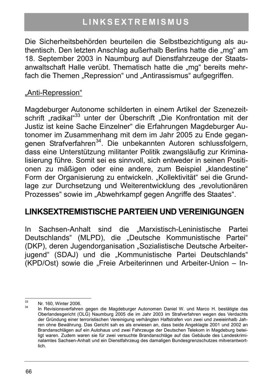 Seite 79 des Verfassungsschutzbericht 2006 Sachsen-Anhalt
