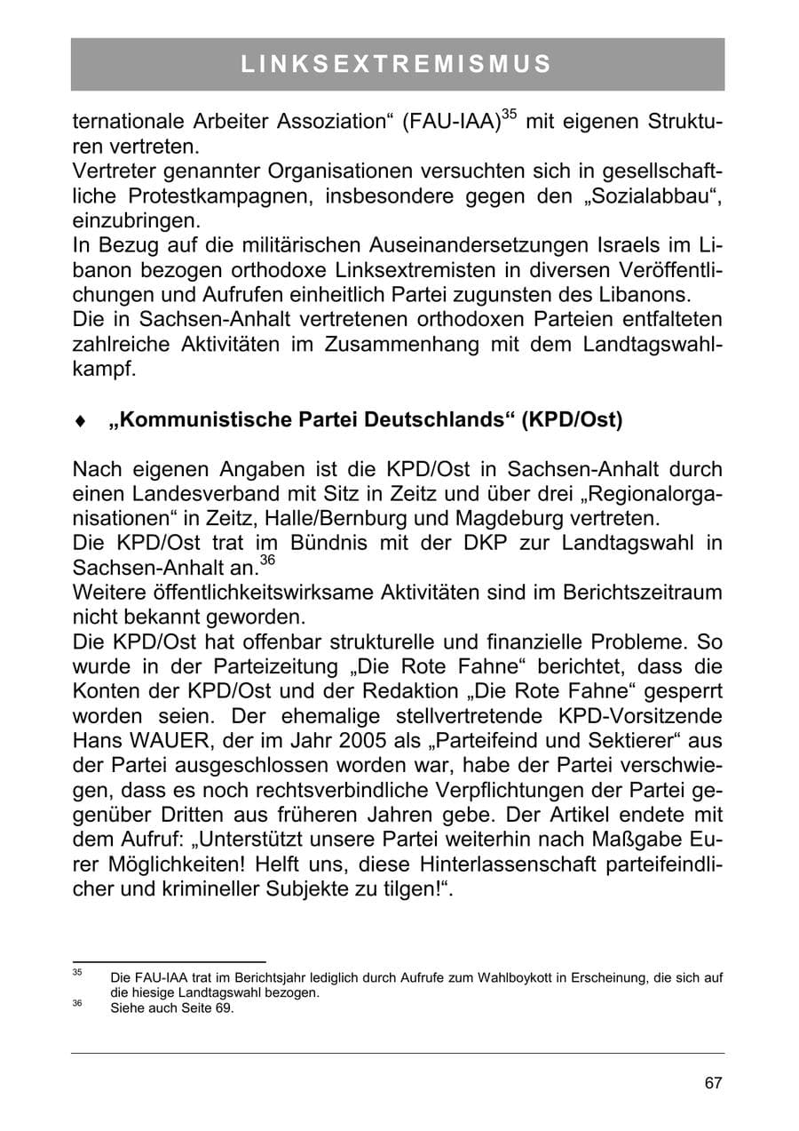 Seite 80 des Verfassungsschutzbericht 2006 Sachsen-Anhalt