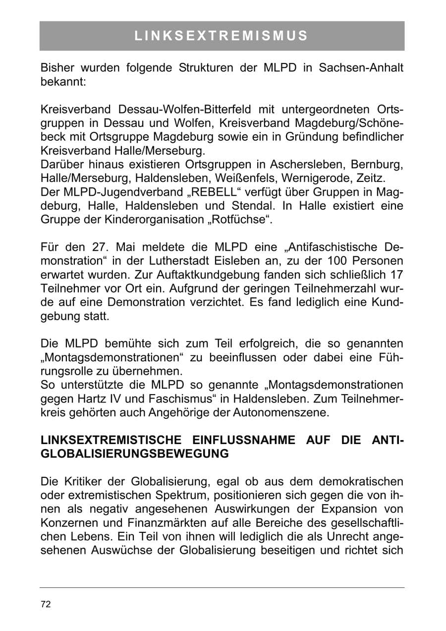 Seite 85 des Verfassungsschutzbericht 2006 Sachsen-Anhalt