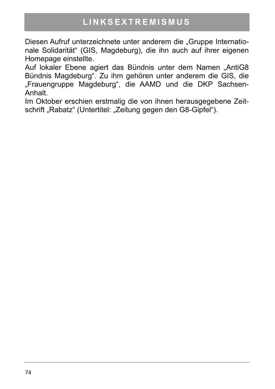Seite 87 des Verfassungsschutzbericht 2006 Sachsen-Anhalt