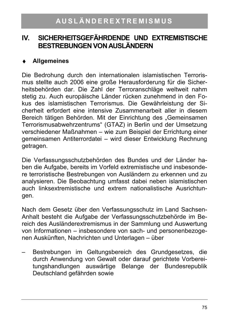 Seite 88 des Verfassungsschutzbericht 2006 Sachsen-Anhalt