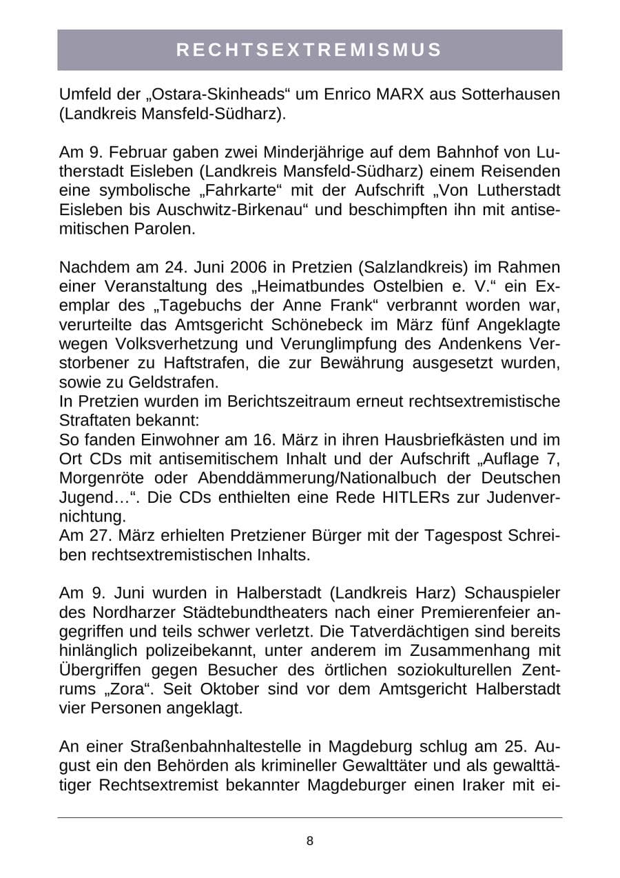 Seite 11 des Verfassungsschutzbericht 2007 Sachsen-Anhalt